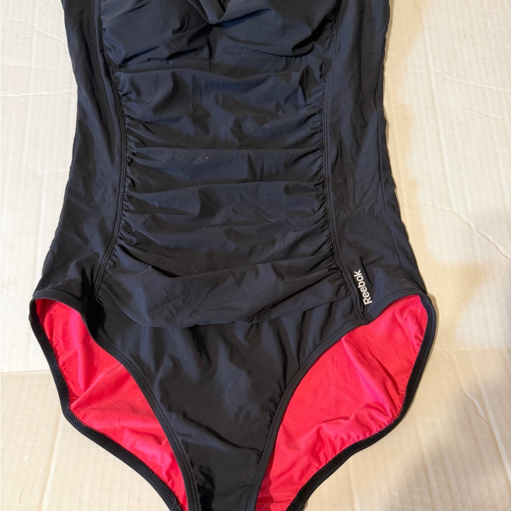 Reebok Black One Piece with Red Accents
